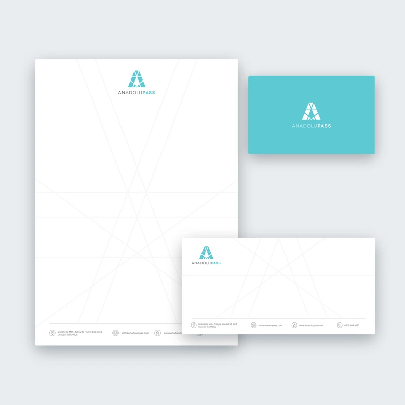 Corporate stationery comprising letterhead, envelope and business card.
