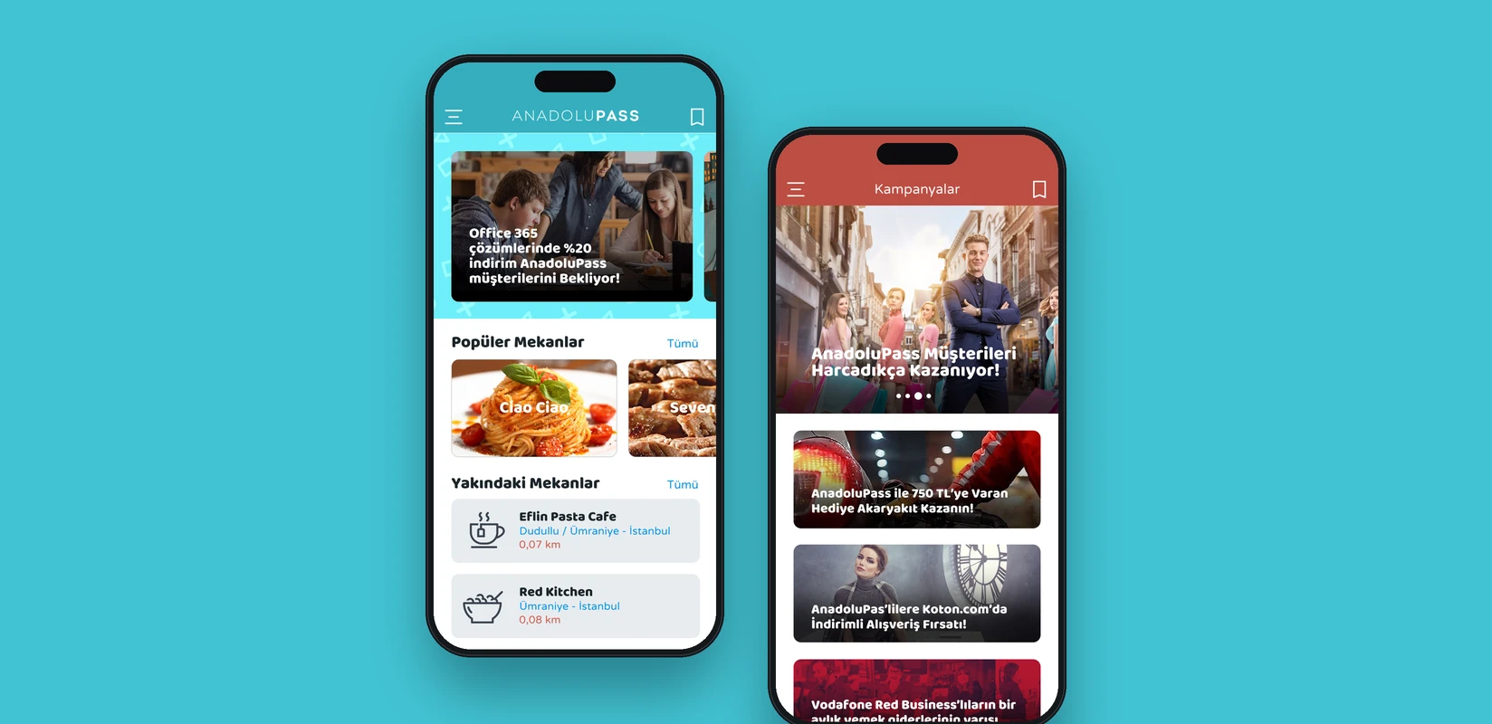 Digital application: the identity on the mobile app’s home and campaign screens.