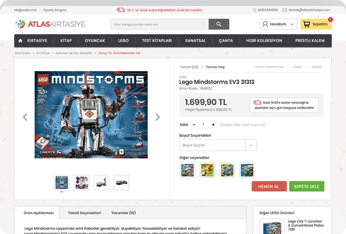 Product detail page bringing imagery, price, description and video into one decision-making area.