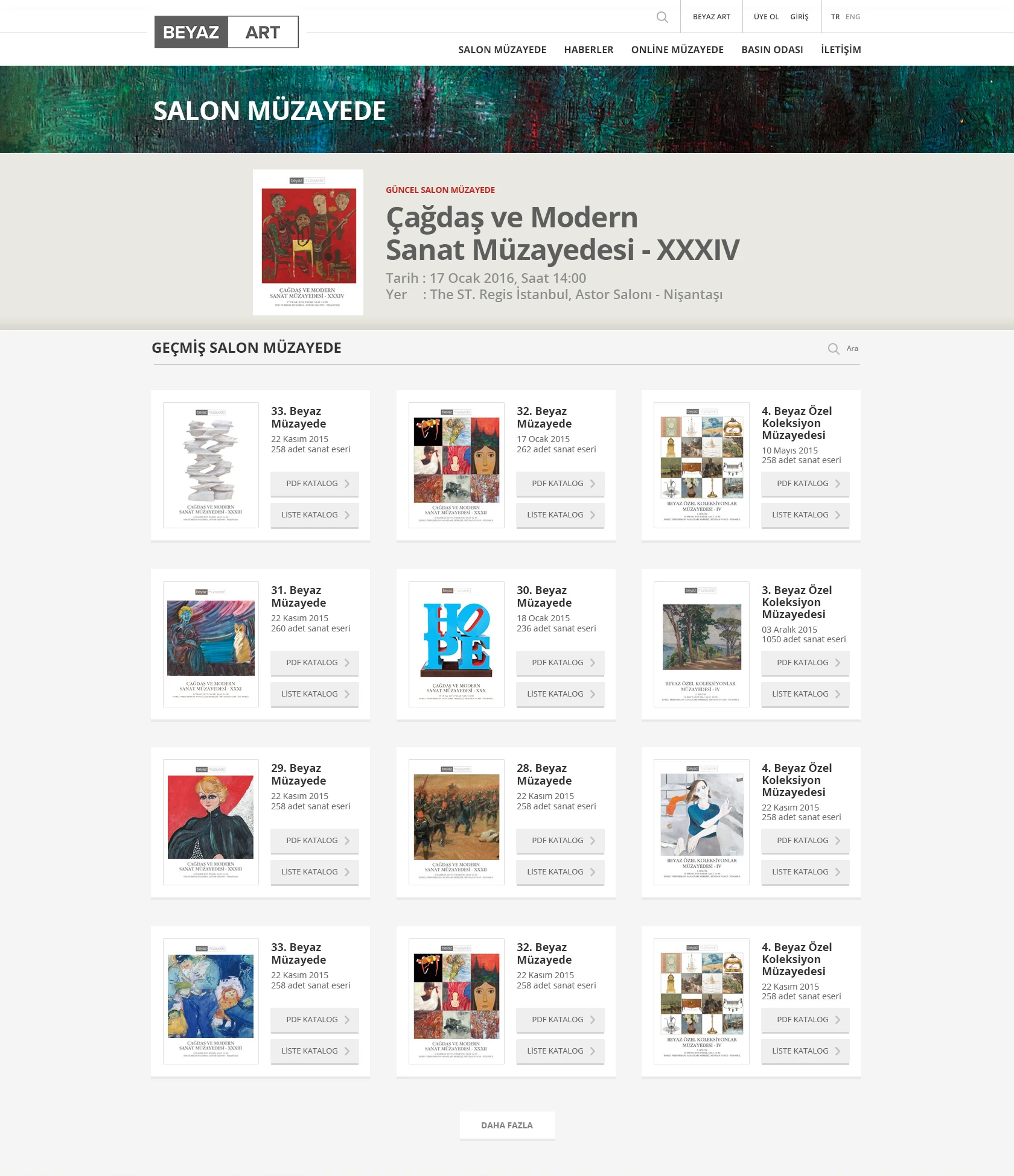 Artwork cards under the auction heading