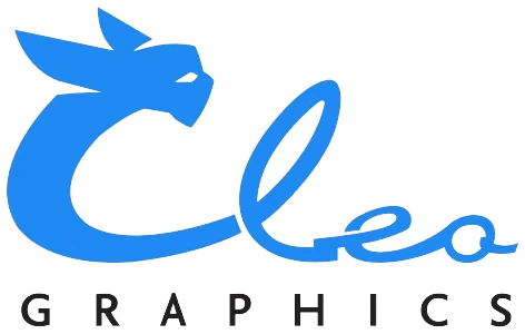 Ana logo: kedi başı ve el yazısı Cleo ile geniş aralıklı GRAPHICS kelime markası.