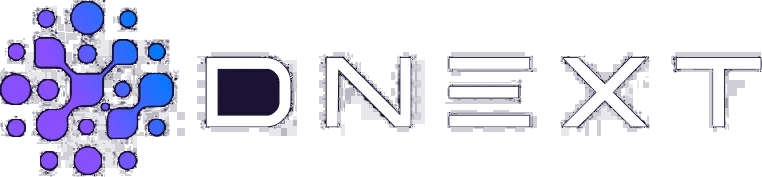 Koyu mor zeminde DNEXT logosu