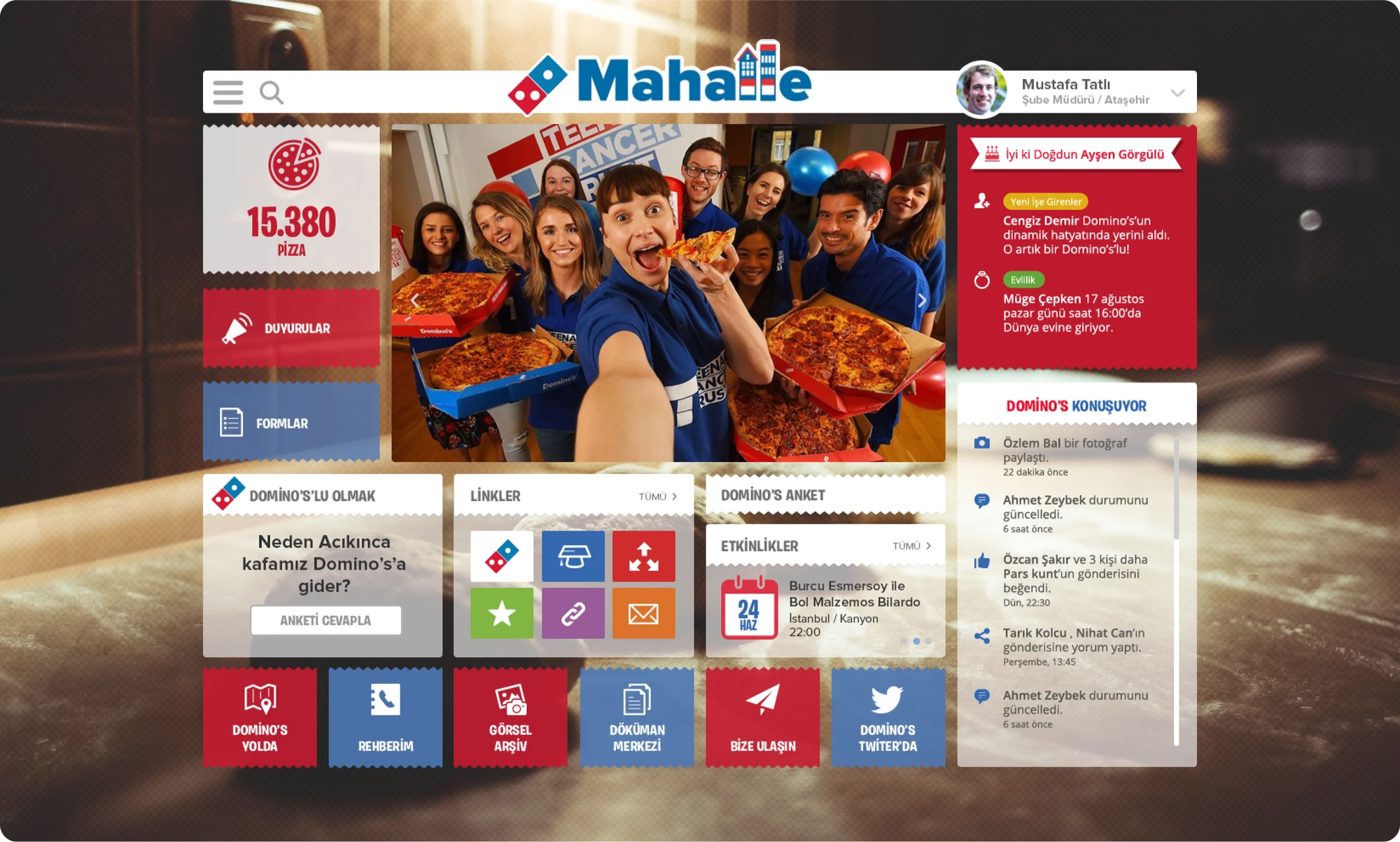 Mahalle intranet ana sayfası