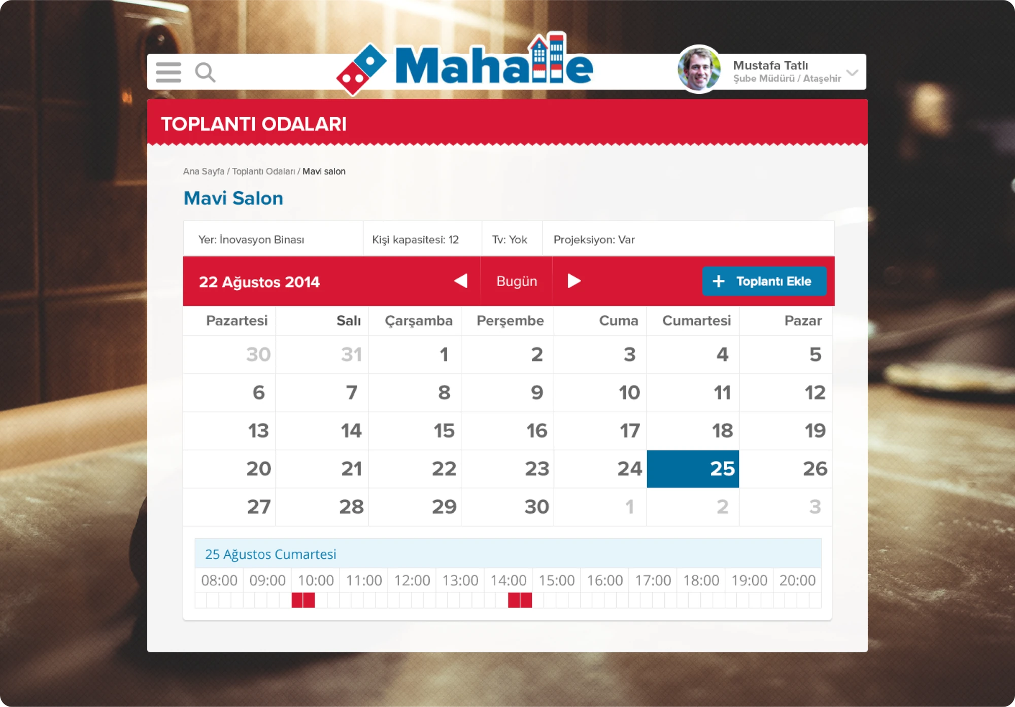 Takvimle toplantı odası rezervasyonu