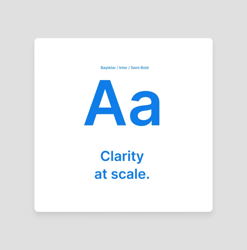 Simple communication system using Inter and the message “Clarity at scale”.