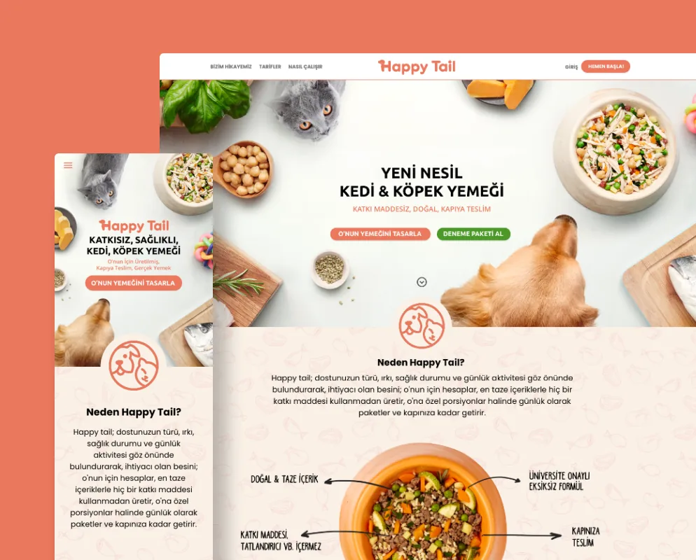 HappyTail: Markayla ilk karşılaşma, ana sayfa