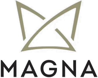 Açık gri zeminde haki Magna Hotels logosu