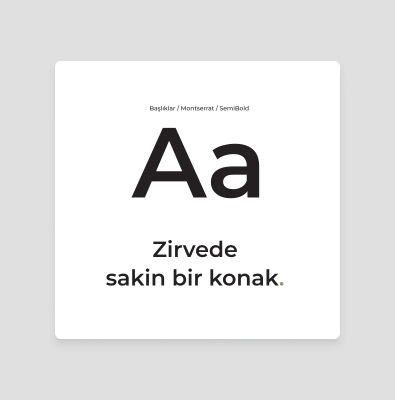 Montserrat SemiBold ile yazılmış Zirvede sakin bir konak yazı örneği