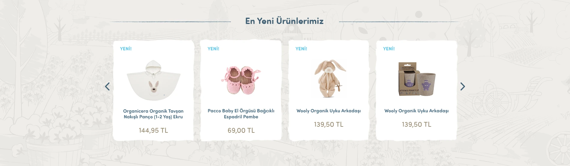 Yeni ürünleri yatay keşif akışında sunan kaydırmalı liste.