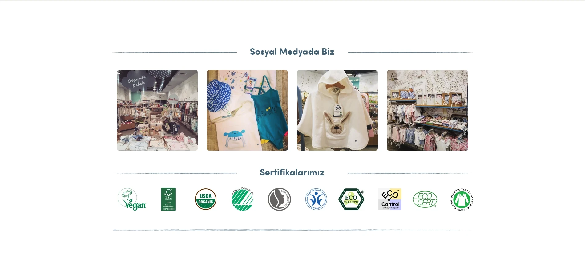 Fiziksel mağaza fotoğrafları ve sertifika işaretleriyle güveni destekleyen alan.
