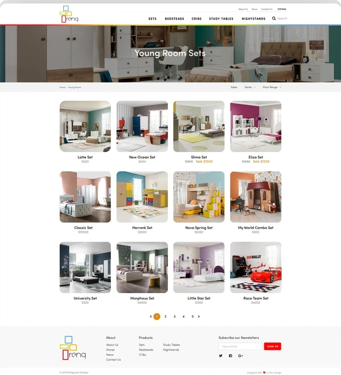 Oda takımlarını ortak görsel hiyerarşide listeleyen katalog sayfası.