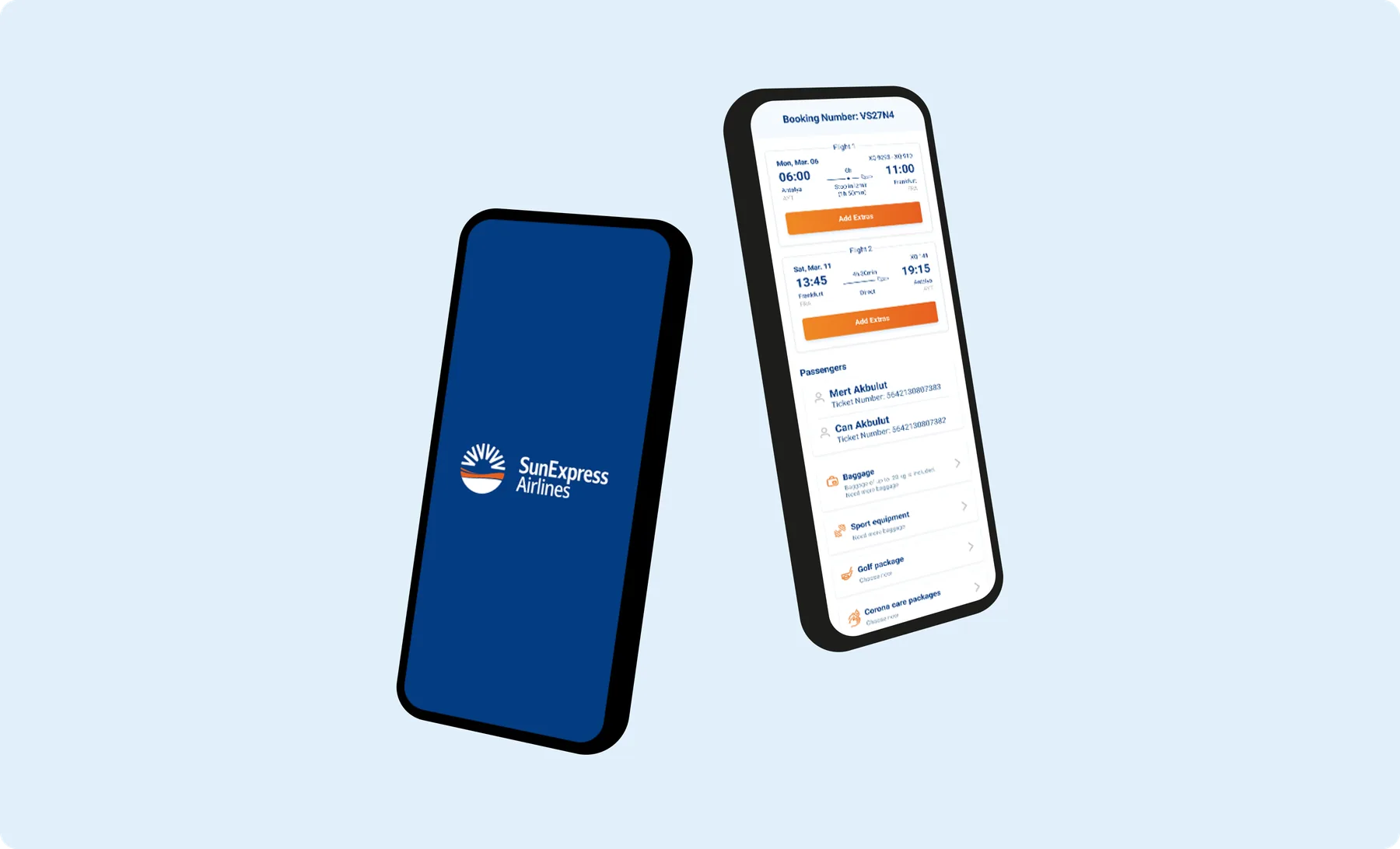 SunExpress Havalimanı Satış Uygulaması: Rezervasyon bilgileri ve dijital biniş kartı