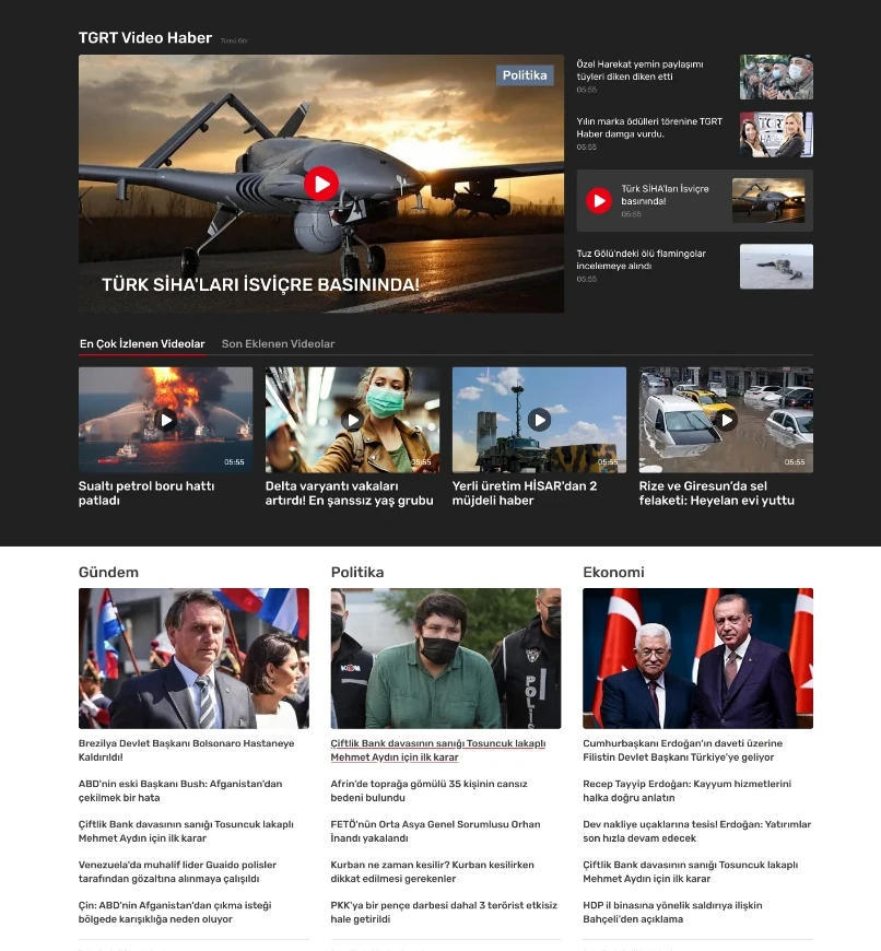 Video haber bloğu ve kategori haberleri