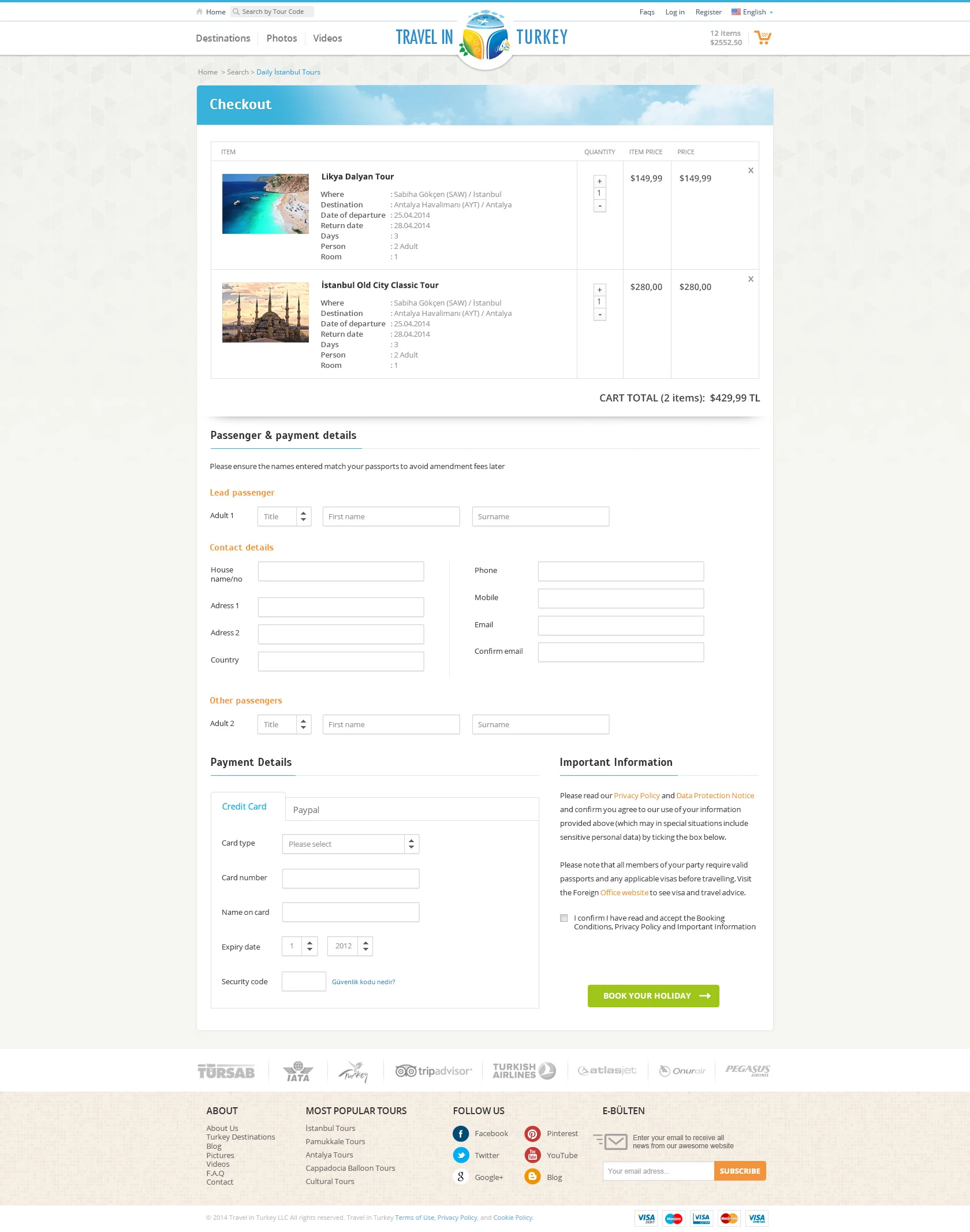 Passenger and payment details: a secure, easy-to-follow form flow completing the purchase.
