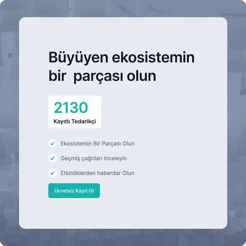 Kayıtlı tedarikçi sayısını gösteren kayıt kartı