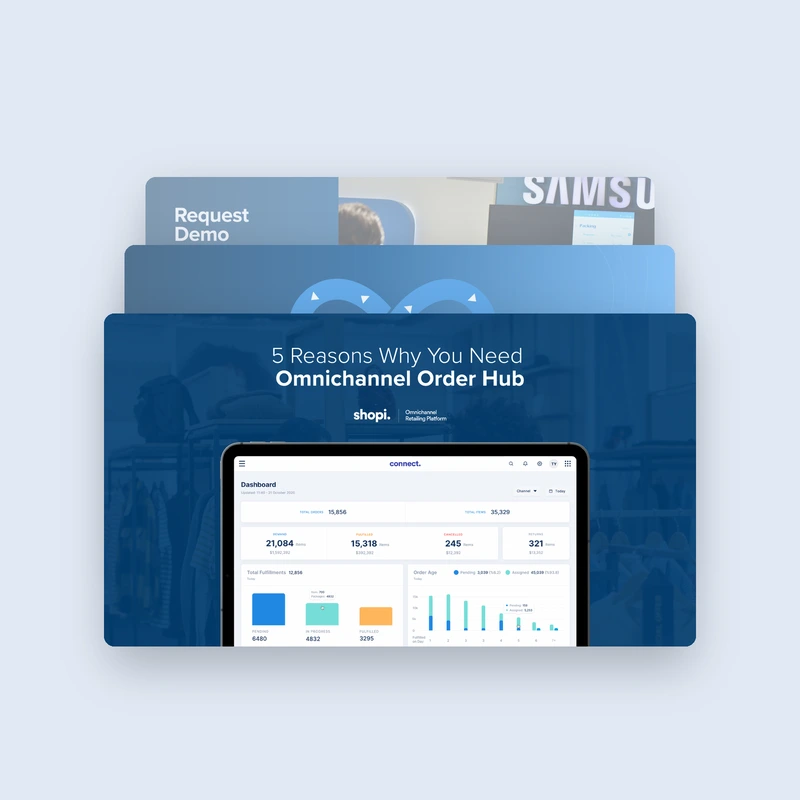 Shopi omnichannel sipariş merkezi sunumunun kapak ve içerik sayfaları
